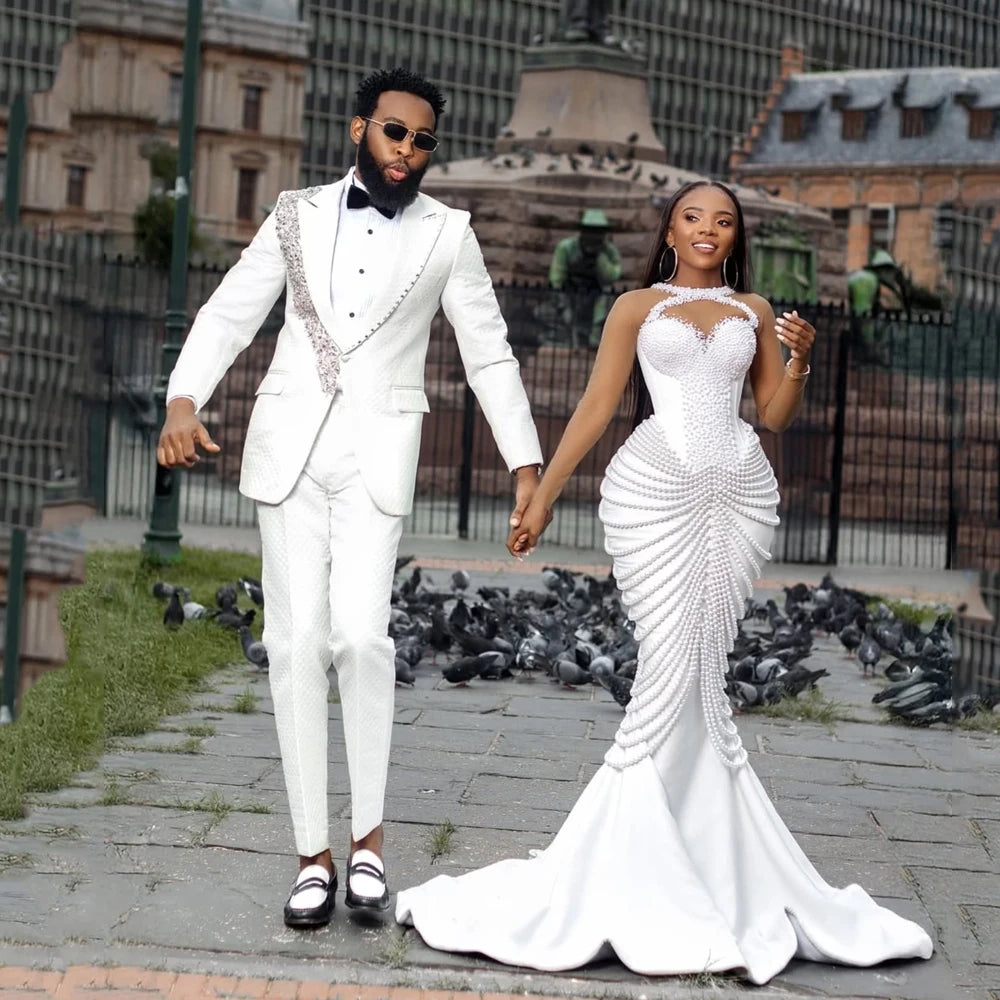 Robe de mariée sirène à perles – CLEVI Paris