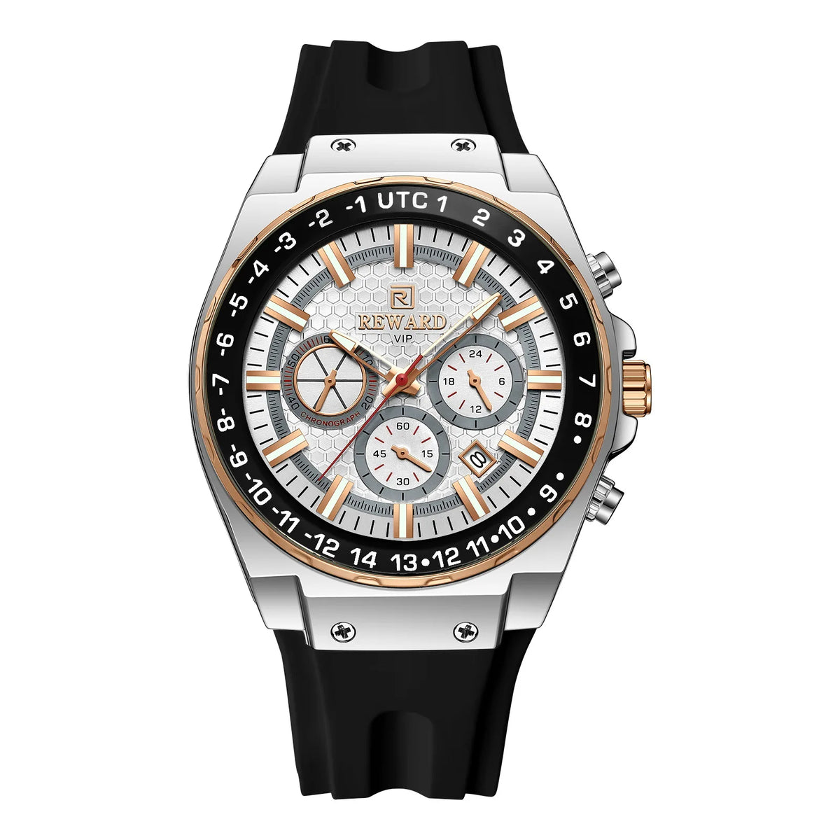 Montre Sport Quartz Chronographe REWARD Homme Silicone – CLEVI Paris