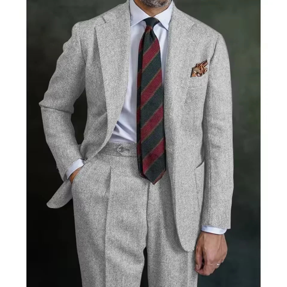 Costume homme à chevrons deux pièces – CLEVI Paris