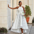 Robe de mariée trapèze en satin mat – CLEVI Paris