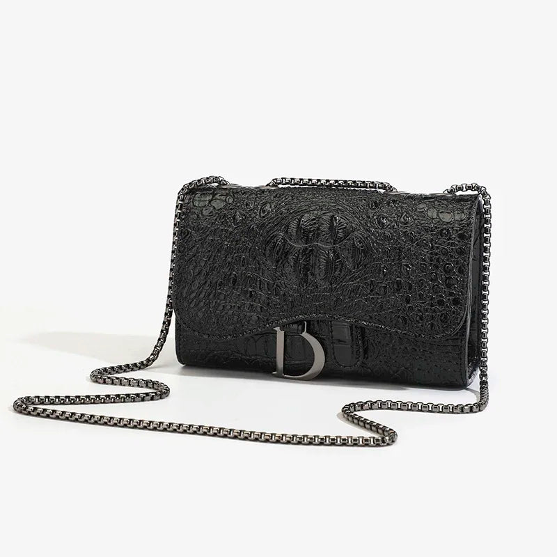 Sac à Rabat Femme PU Cuir Chaînes Sequins Imprimé Animal – CLEVI Paris