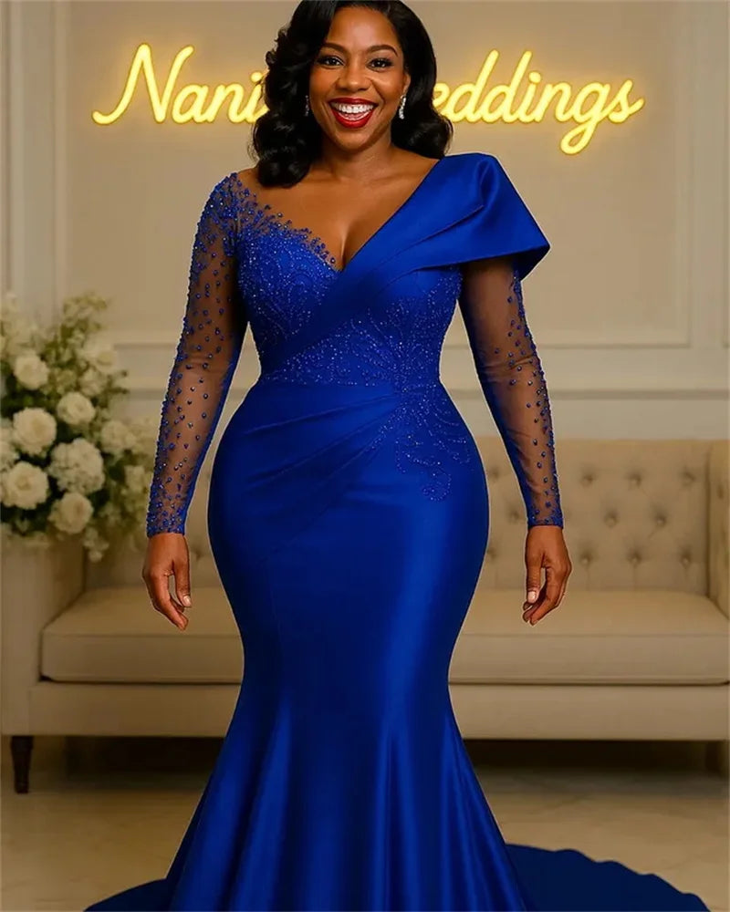 Robe de soirée sirène perles et cristaux – CLEVI Paris