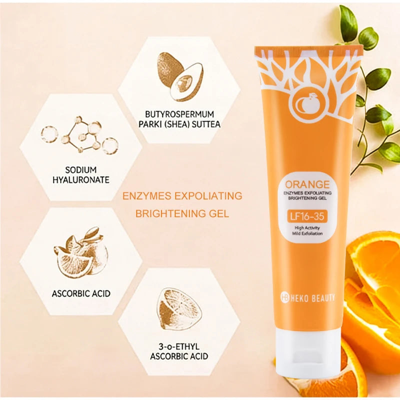 Gel Exfoliant Éclaircissant Orange Jaysuing 50ml – Nettoyage Profond, Anti-Points Noirs & Hydratant – CLEVI Paris