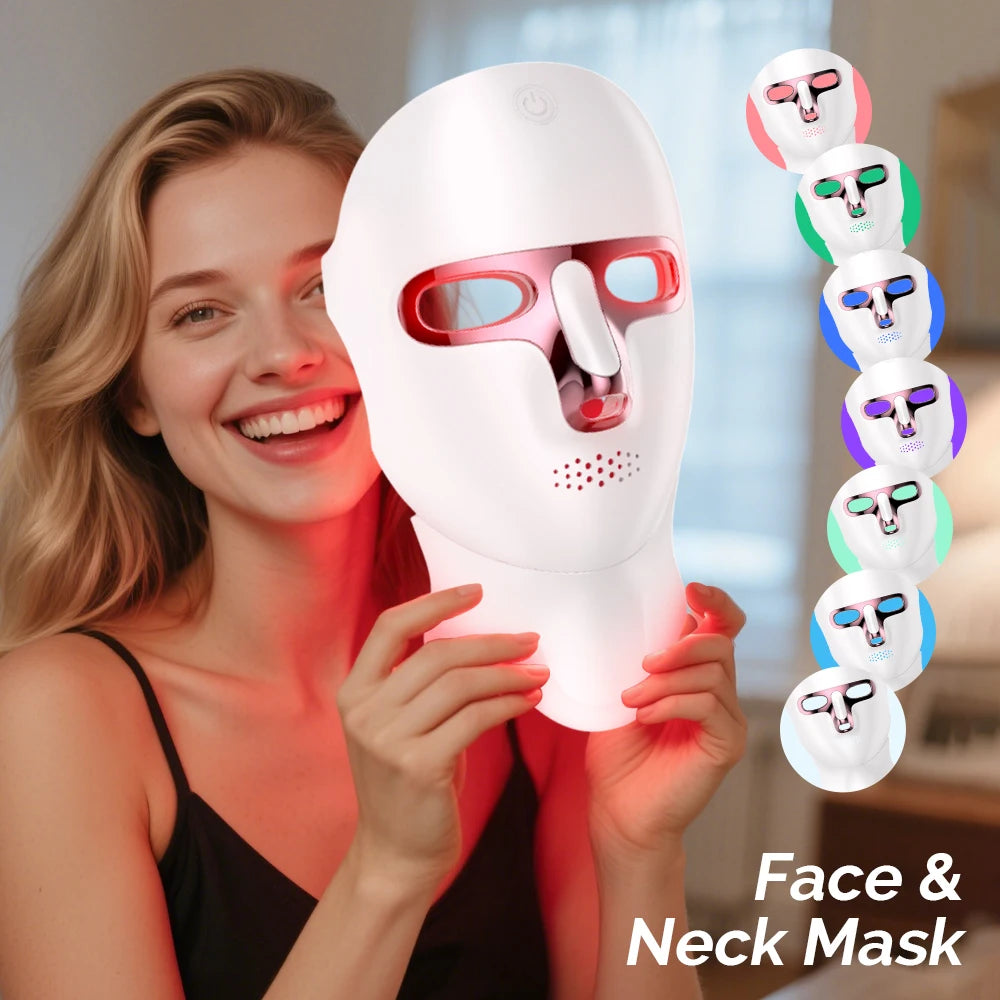 Masque LED visage et cou rechargeable – CLEVI Paris