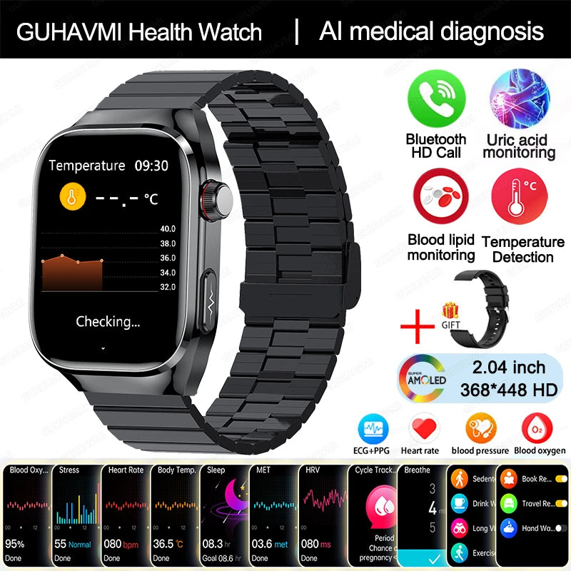 Montre GUHUAVMI AMOLED 2,04″ Bluetooth – CLEVI Paris