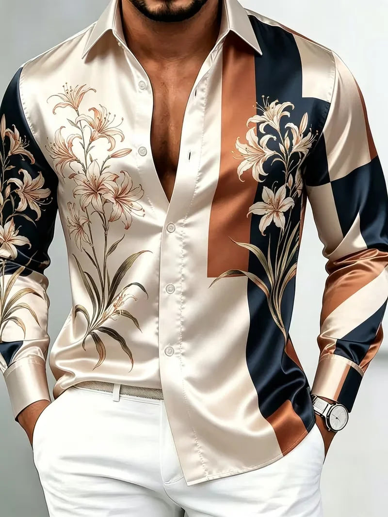 Chemise homme satinée ciel étoilé – CLEVI Paris