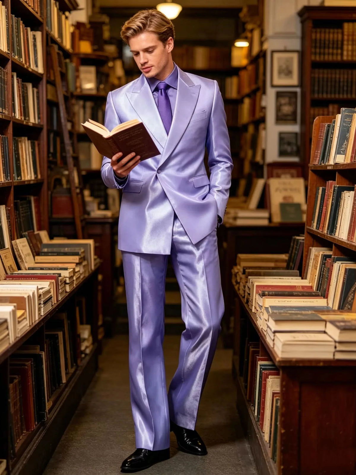 Costume satiné 2 pièces homme – CLEVI Paris