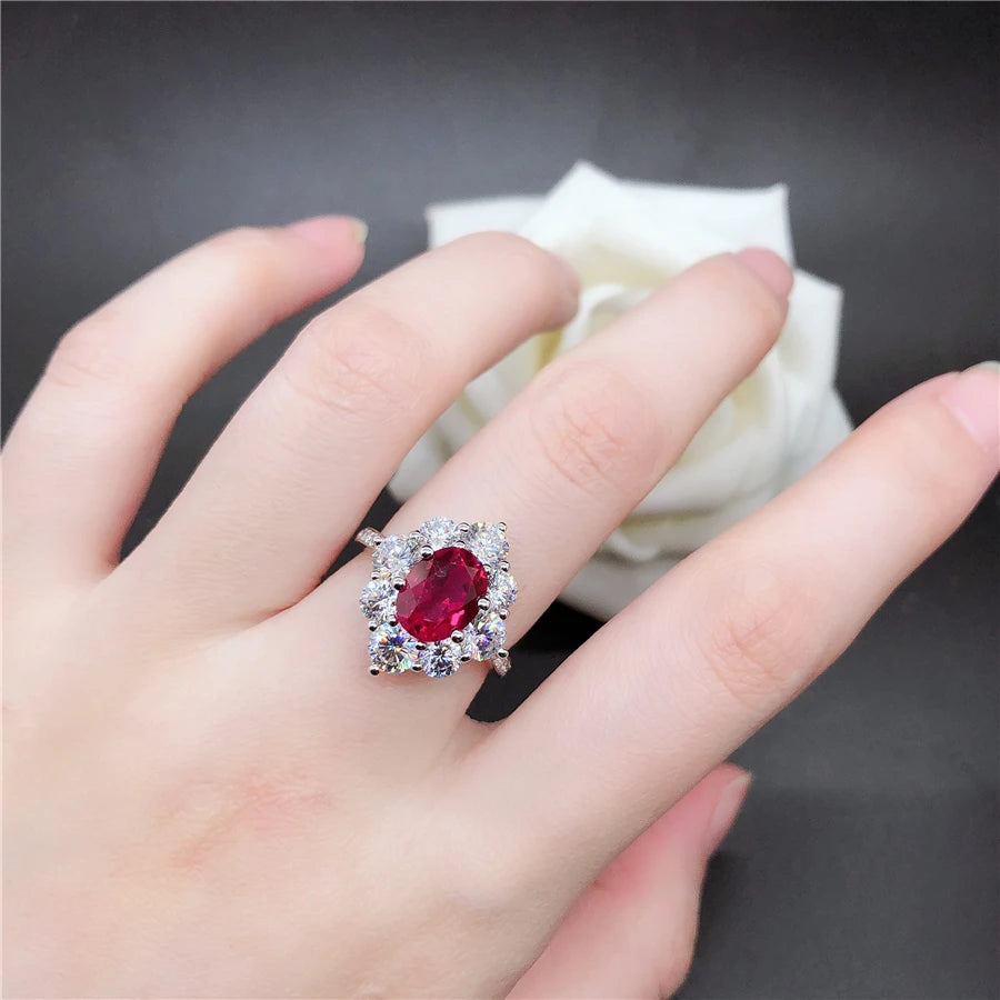 Bague Femme Rubis 2 Carats Or Blanc 18K – CLEVI Paris