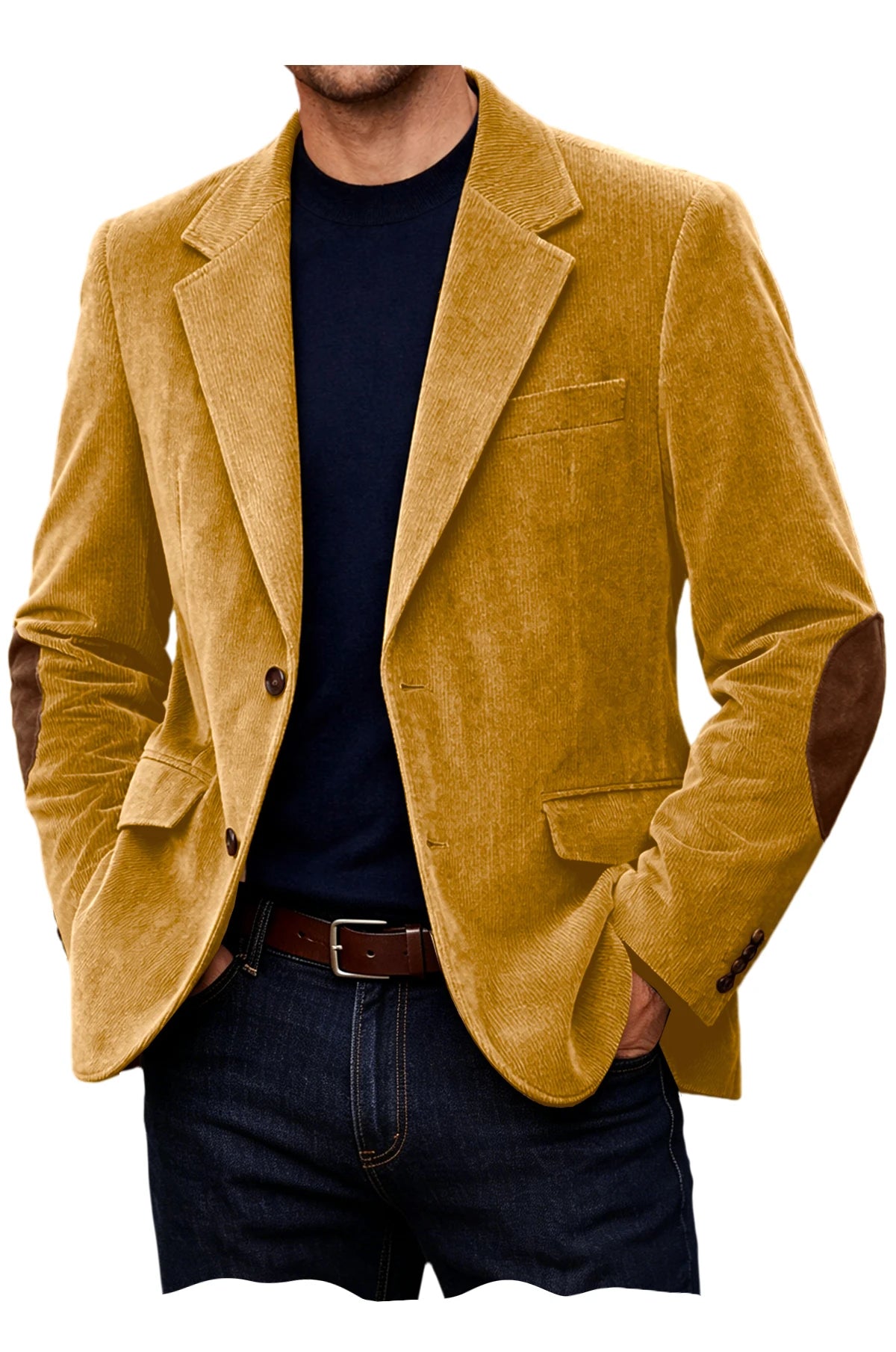 Blazer homme en velours côtelé à coudières – CLEVI Paris