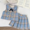 Ensemble fille 2 pièces avec jupe à carreaux – CLEVI Paris