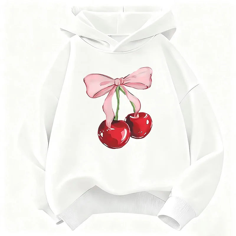 Sweat à capuche enfant motif cerise – CLEVI Paris