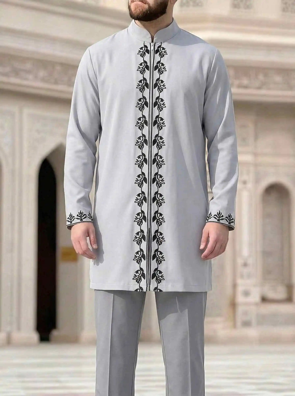 Kaftan Agbada Homme Style Africain 2 Pièces Veste Manches Longues + Pantalon Mariage Cérémonie S-XXL – CLEVI Paris