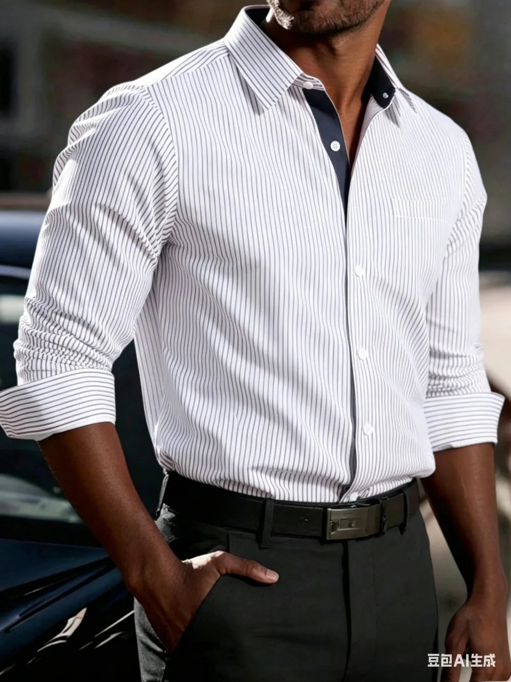 Chemise homme à rayures imprimées – CLEVI Paris