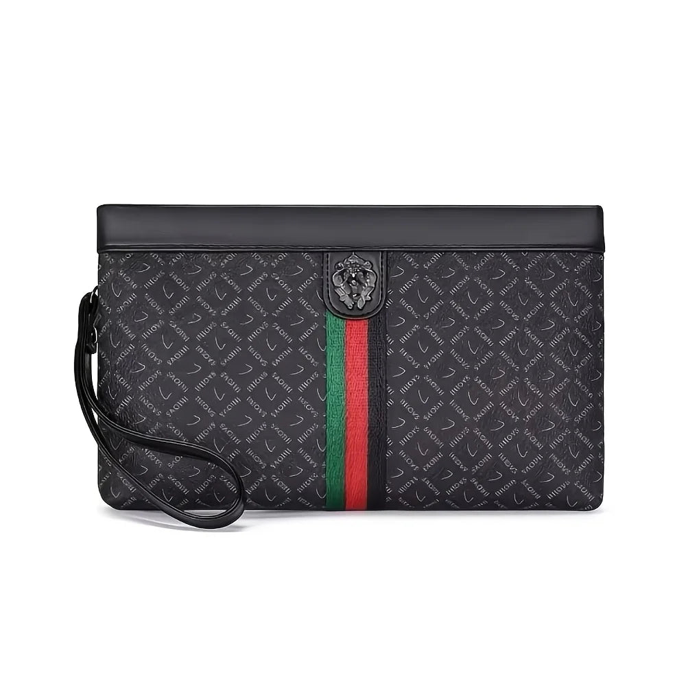 Pochette homme noire en croûte de cuir – CLEVI Paris
