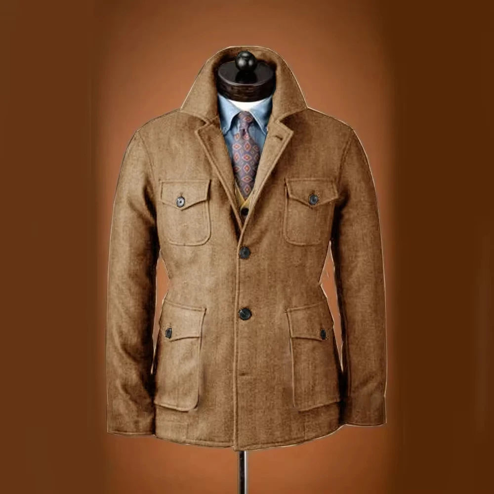 Veste homme en laine mélangée, 4 poches – CLEVI Paris