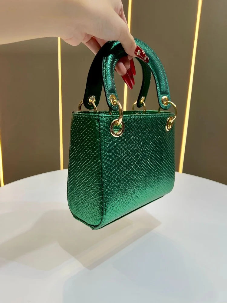 Mini Tote Bag Femme PU Rigide Motif Serpent 17×8×14,5cm 6 Coloris – CLEVI Paris