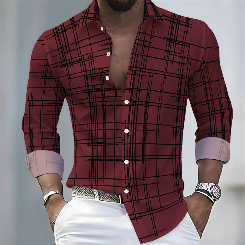 Chemise Homme Rayée à Manches Longues – CLEVI Paris