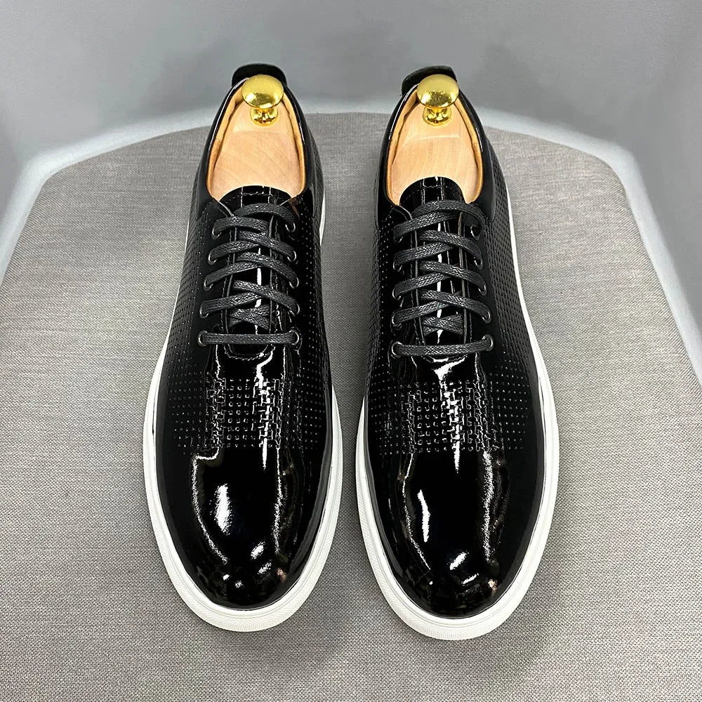 Oxford homme en cuir verni à lacets – CLEVI Paris