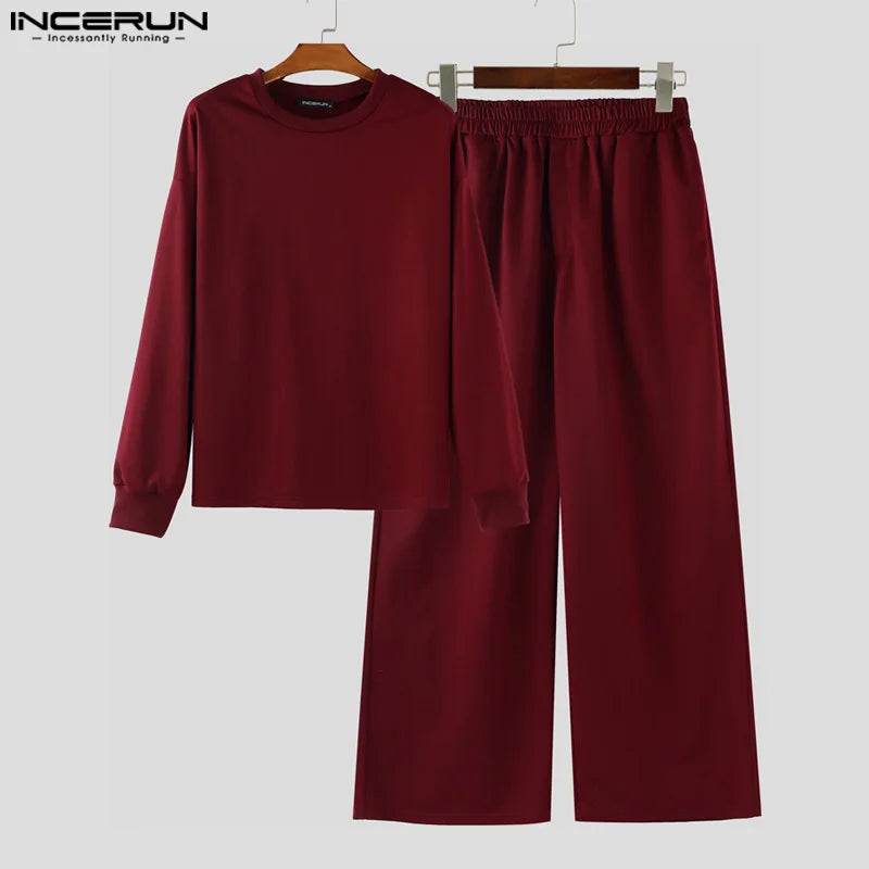 Ensemble 2 Pièces Homme T-Shirt Col Rond Manches Longues + Pantalon 7/8 Taille Élastique Casual Streetwear Oversize 3 Coloris – CLEVI Paris
