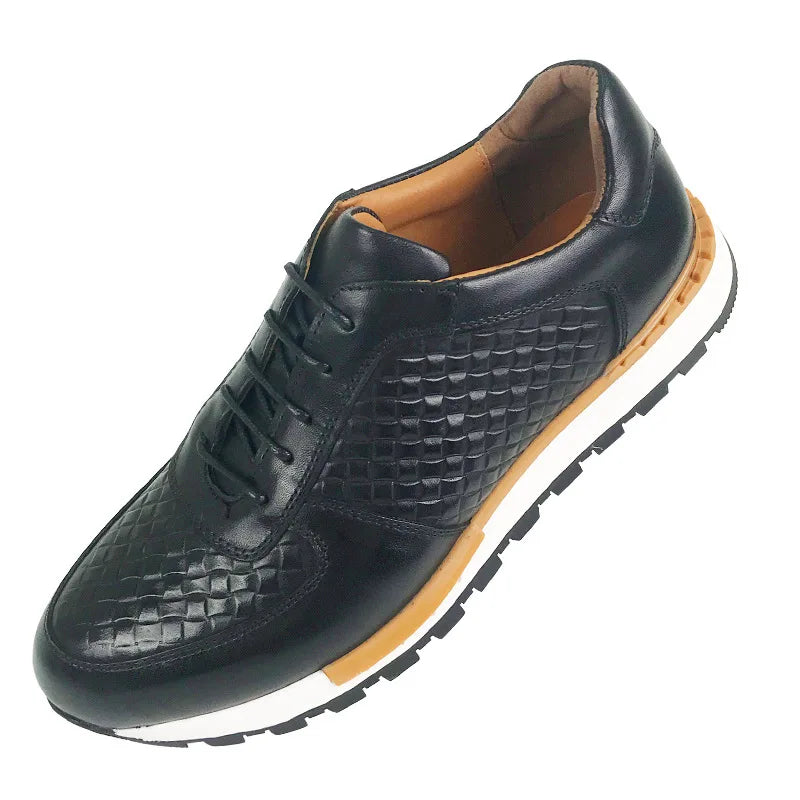 Oxford Casual Homme Cuir de Vache Motif Tressé Rétro Respirant Lacets | EU 38-46