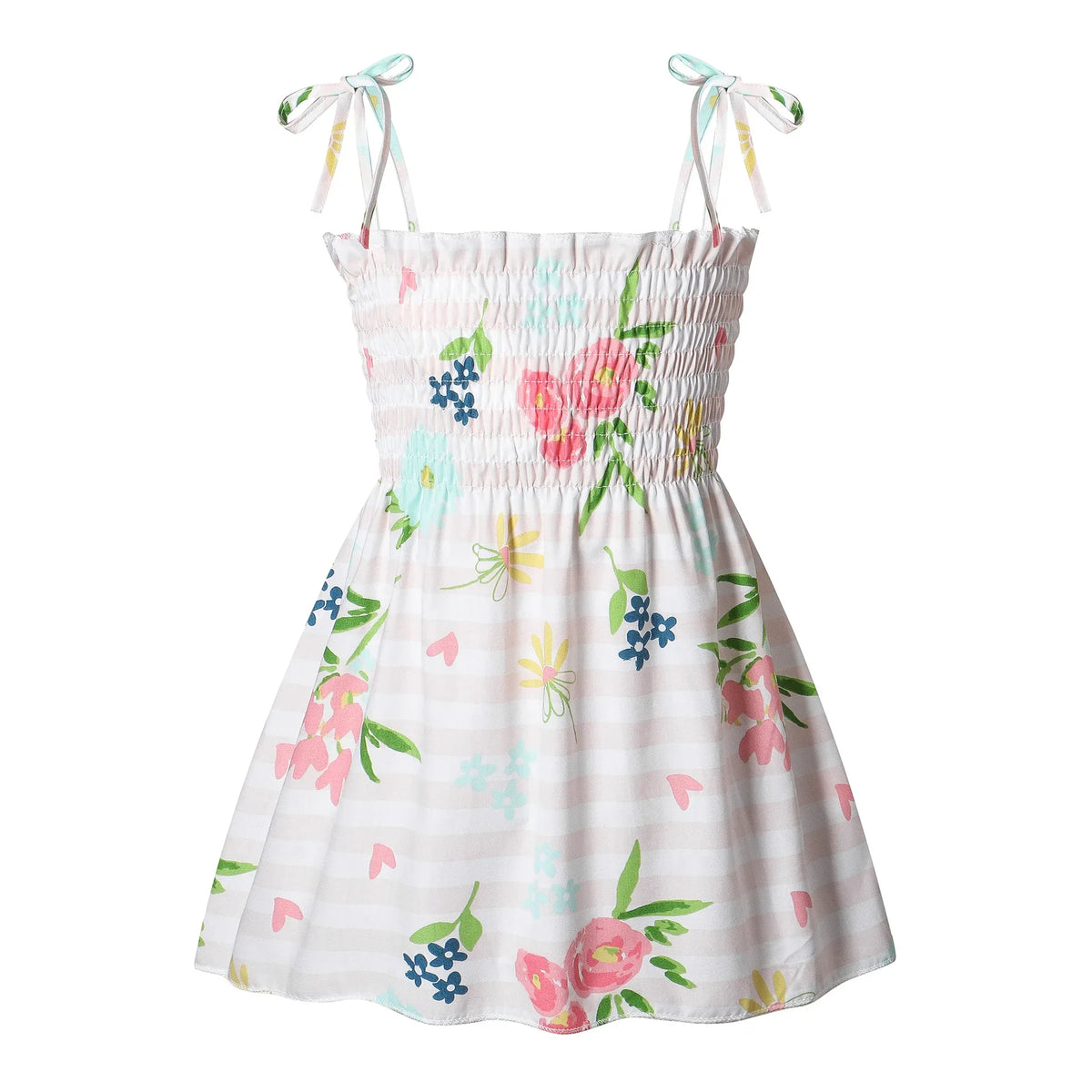 Robe d’été fille à fleurs sans manches – CLEVI Paris