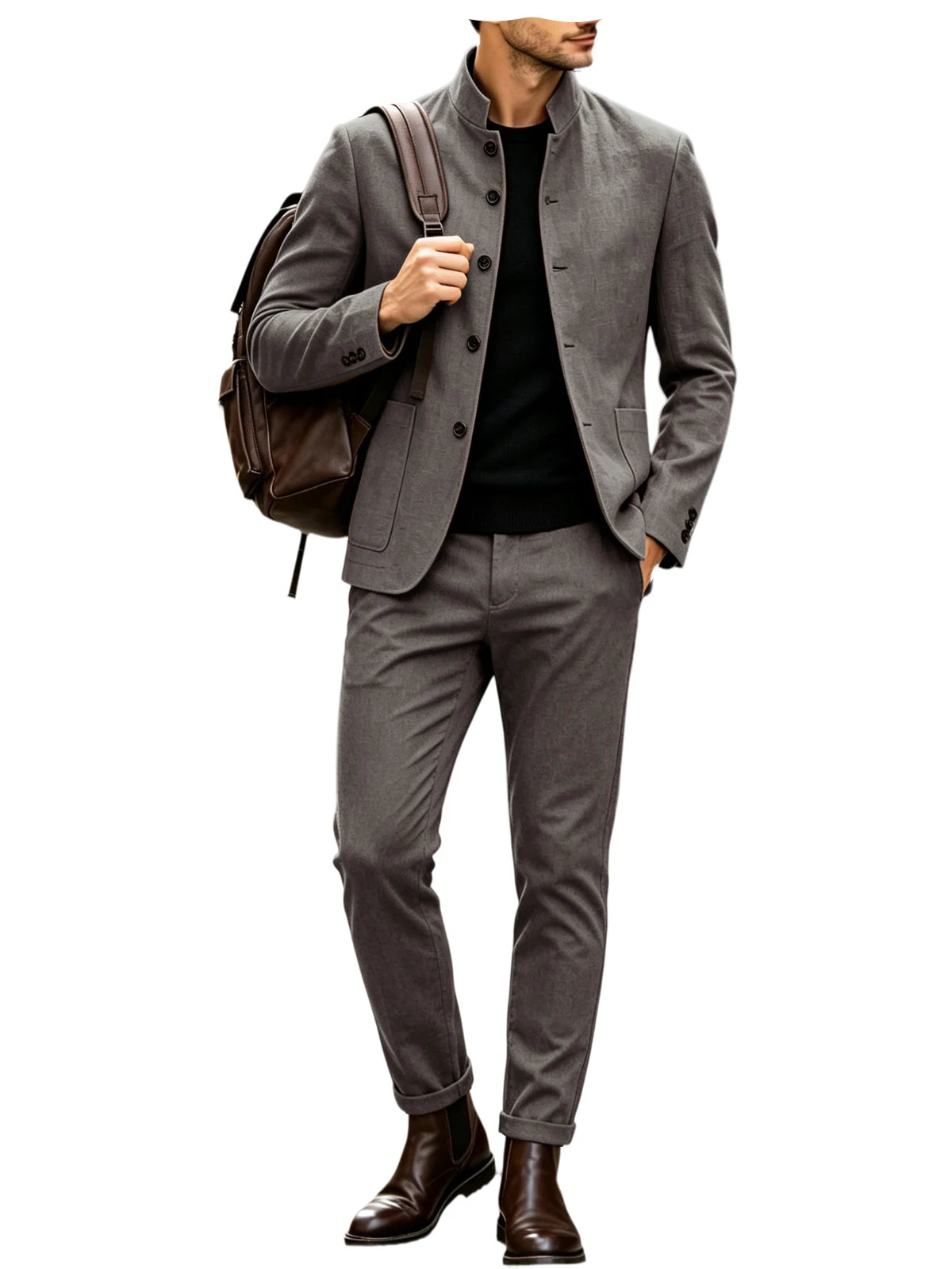 Costume homme 2 pièces col montant – CLEVI Paris