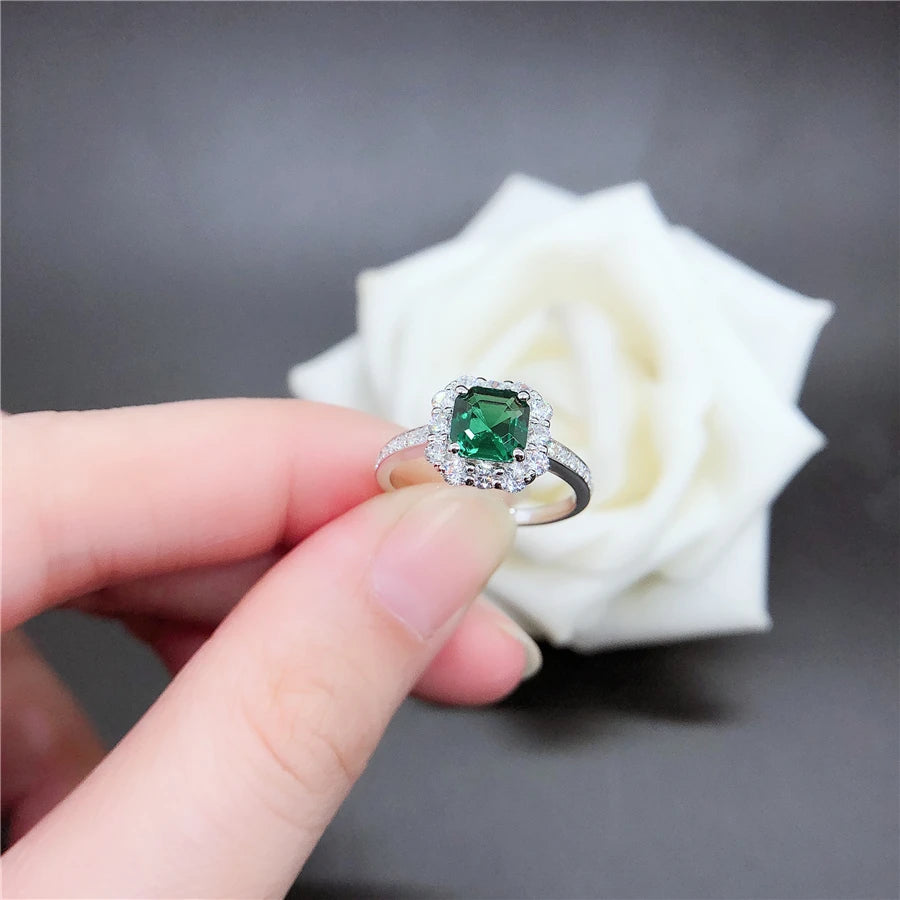 Bague Femme Émeraude Or Blanc 18K – CLEVI Paris