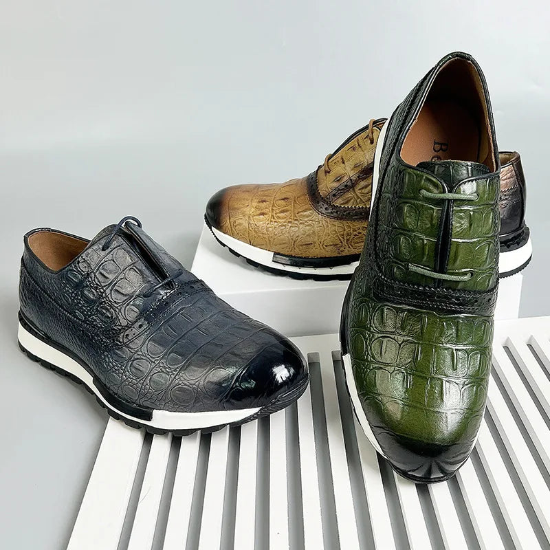 Sneakers en cuir à lacets pour homme – CLEVI Paris