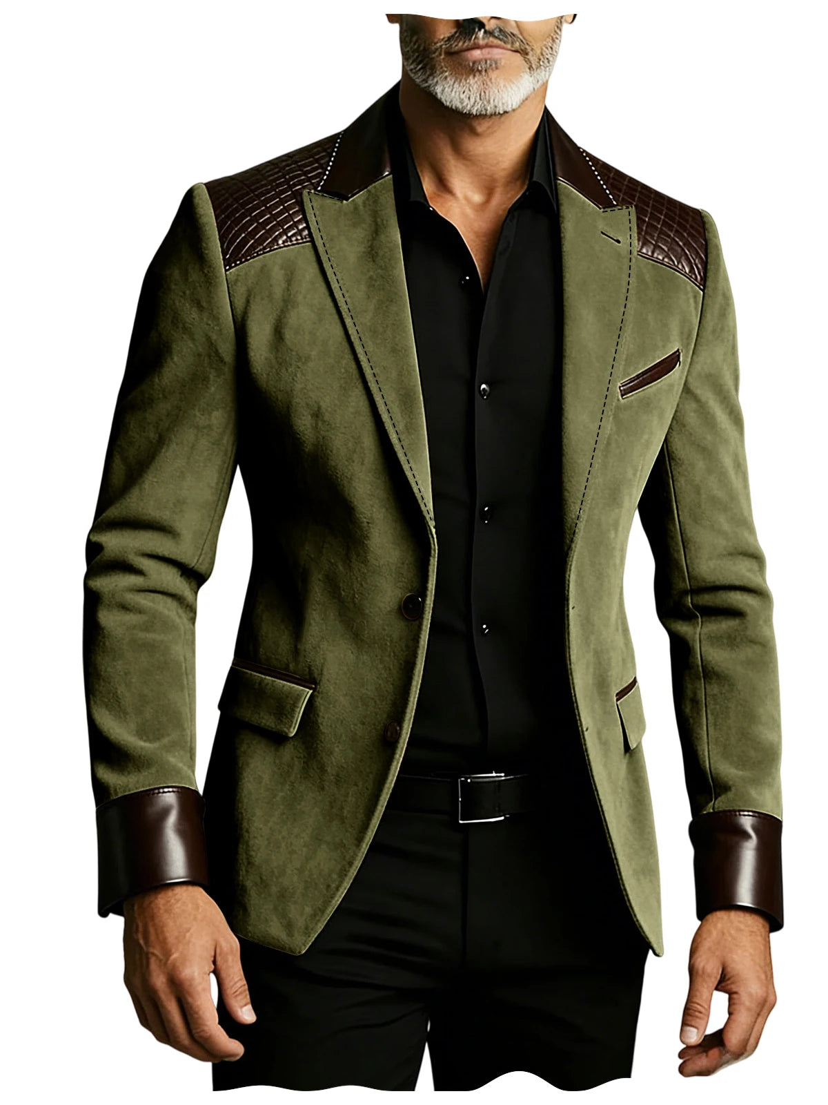 Blazer homme ajusté à détails crocodile – CLEVI Paris