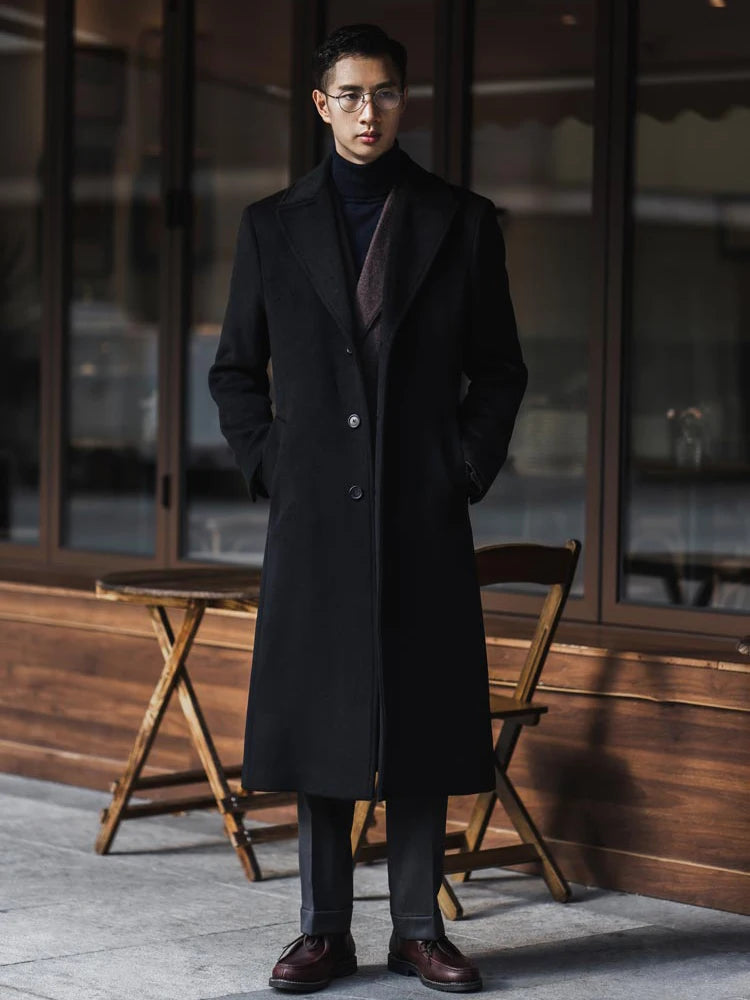 Manteau long noir homme – CLEVI Paris