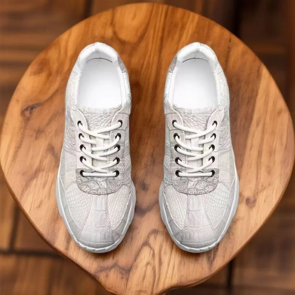 Sneakers basses homme ivoire à lacets – CLEVI Paris