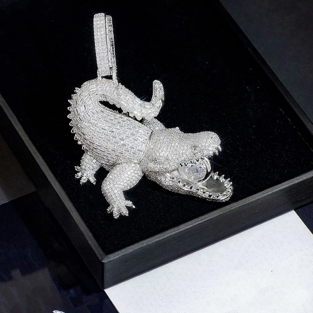 Pendentif Crocodile 3D Iced Out Zircon Hip Hop – CLEVI Paris