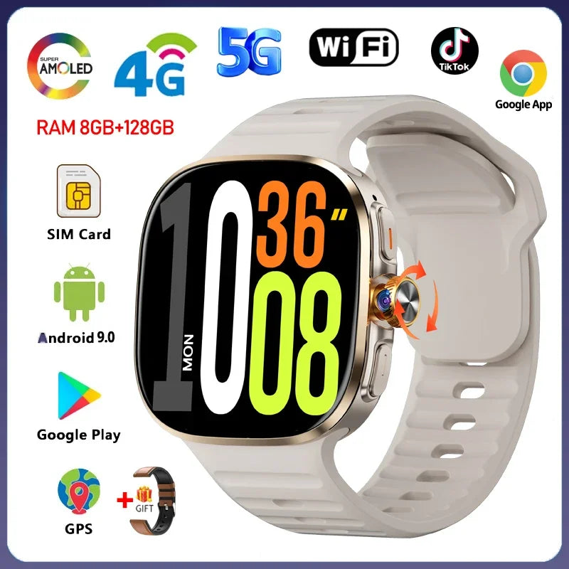Montre 4G Android 9 AMOLED Caméra 13MP GPS 5 Jours – CLEVI Paris