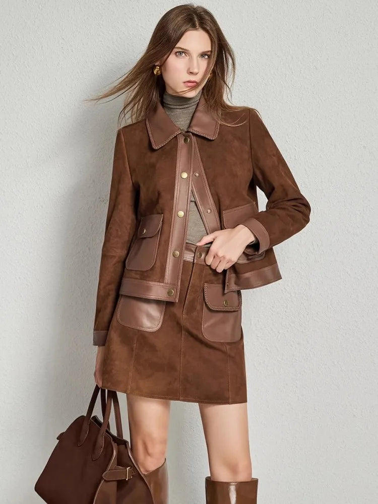 Veste ou jupe femme en cuir de mouton – CLEVI Paris