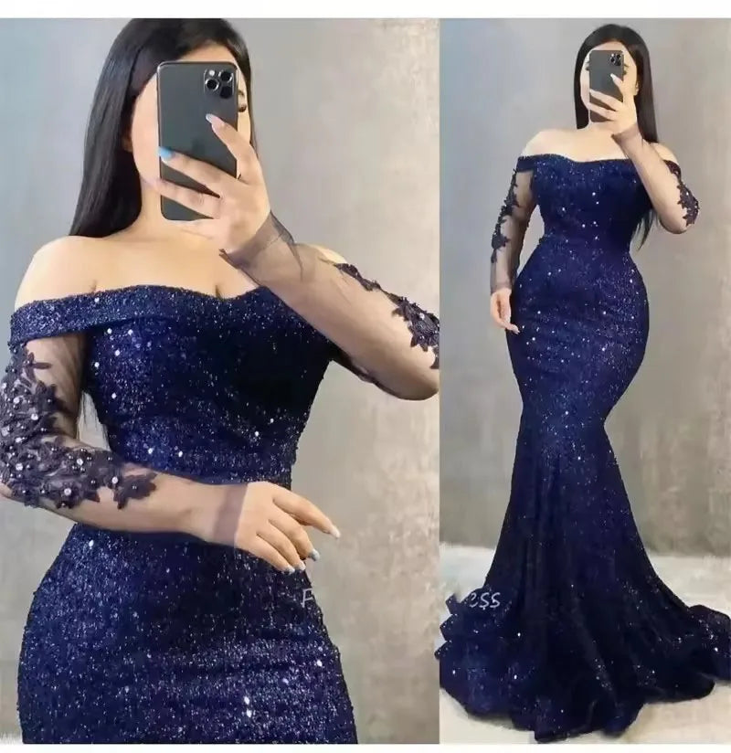 Robe de soirée sirène à paillettes – CLEVI Paris