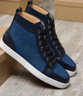 Sneakers Montantes Denim Multicolore Style Basket Homme – CLEVI Paris