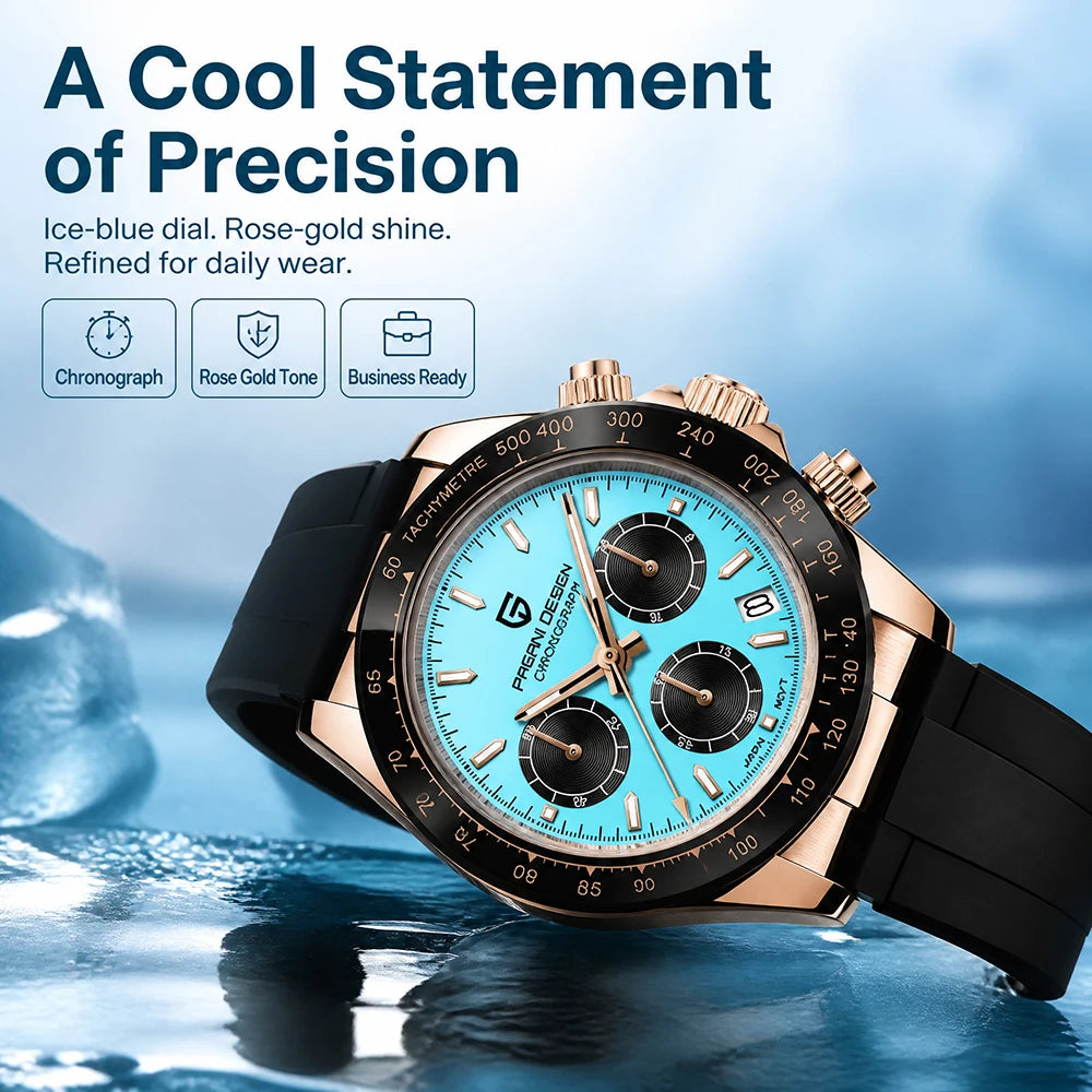 Montre Chronographe Homme Pagani Design PD-1664 Quartz Saphir 100m Caoutchouc – CLEVI Paris