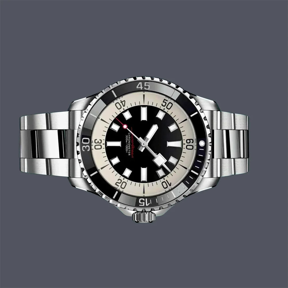 Montre Homme Automatique Luxe Acier Verre Saphir Couronne Vissée Cytupr – CLEVI Paris