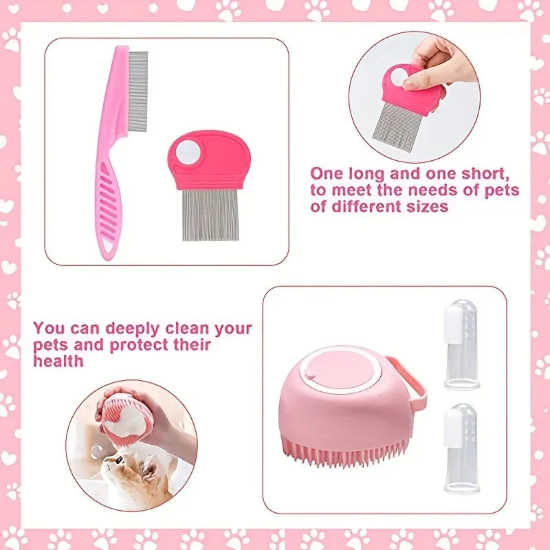 Kit de toilettage pour chat avec brosses – CLEVI Paris