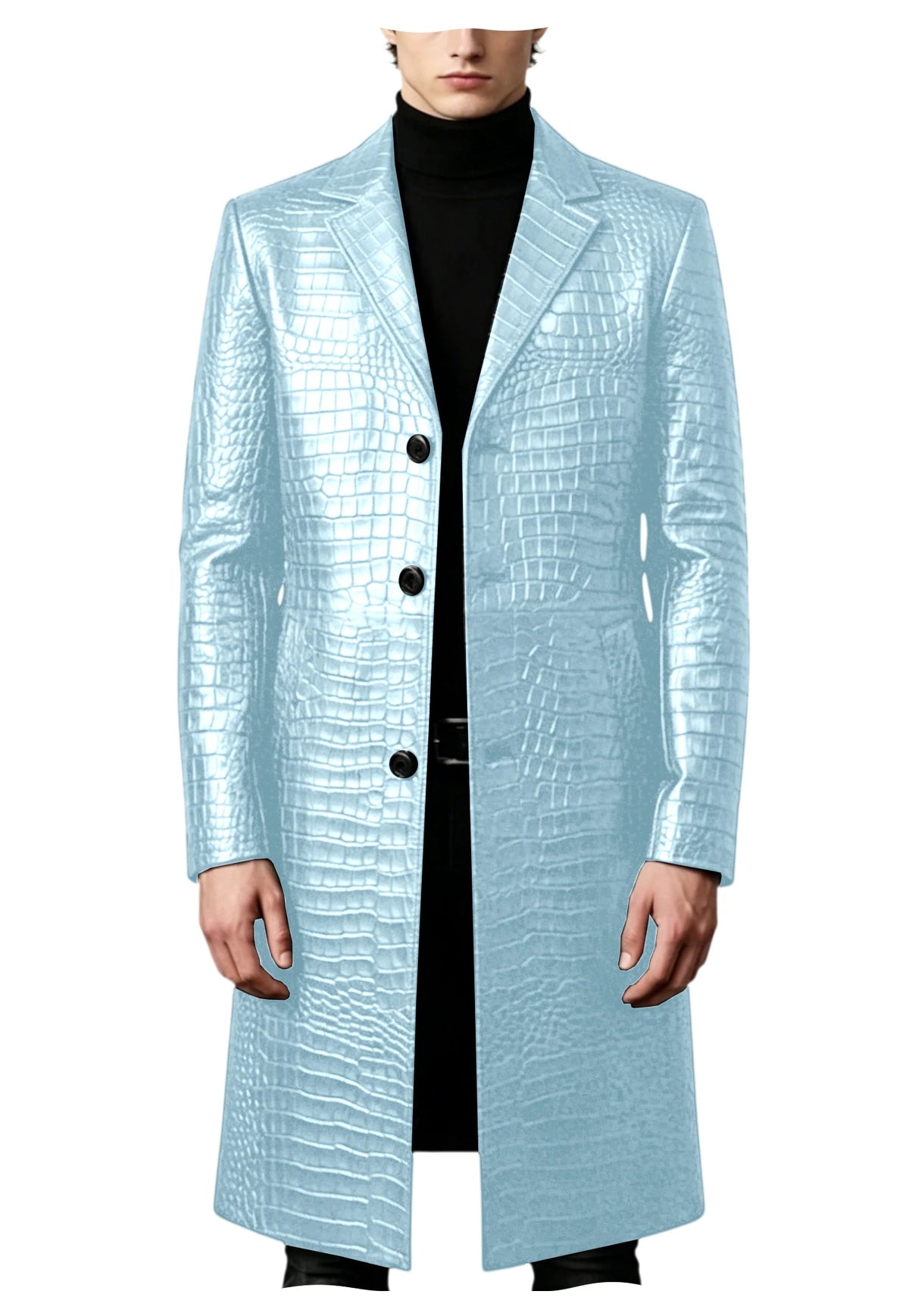 Manteau homme effet crocodile coupe ajustée – CLEVI Paris