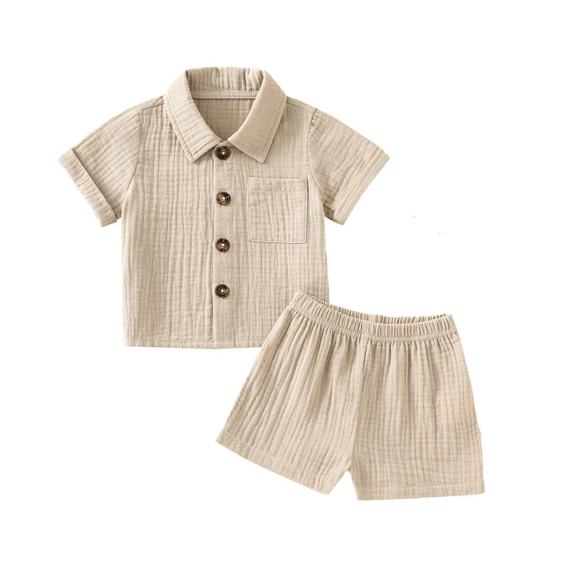 Ensemble bébé haut et short en coton mélangé – CLEVI Paris