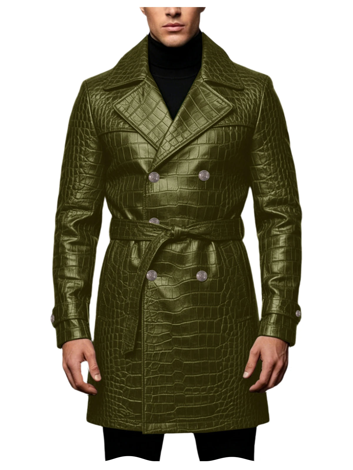 Manteau homme en similicuir effet crocodile – CLEVI Paris