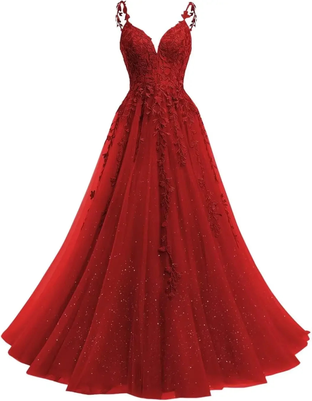 Robe de mariée en dentelle ligne A col V – CLEVI Paris