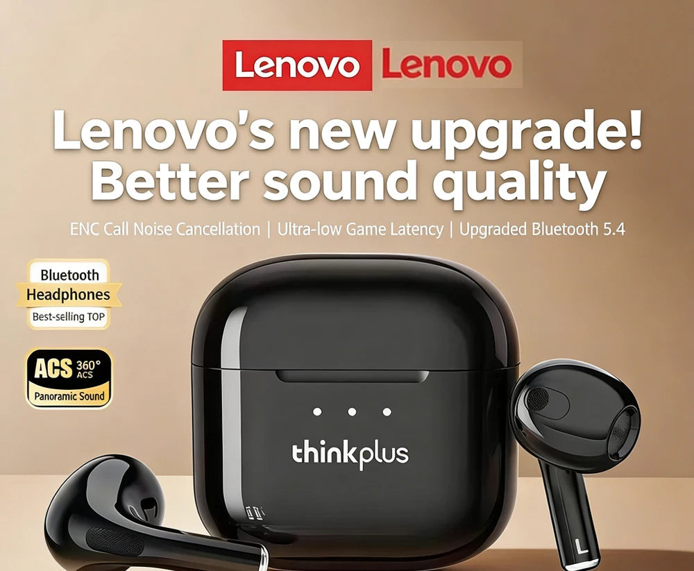Écouteurs TWS Lenovo LP40 Pro Bluetooth 5.1 IPX5 25h – CLEVI Paris
