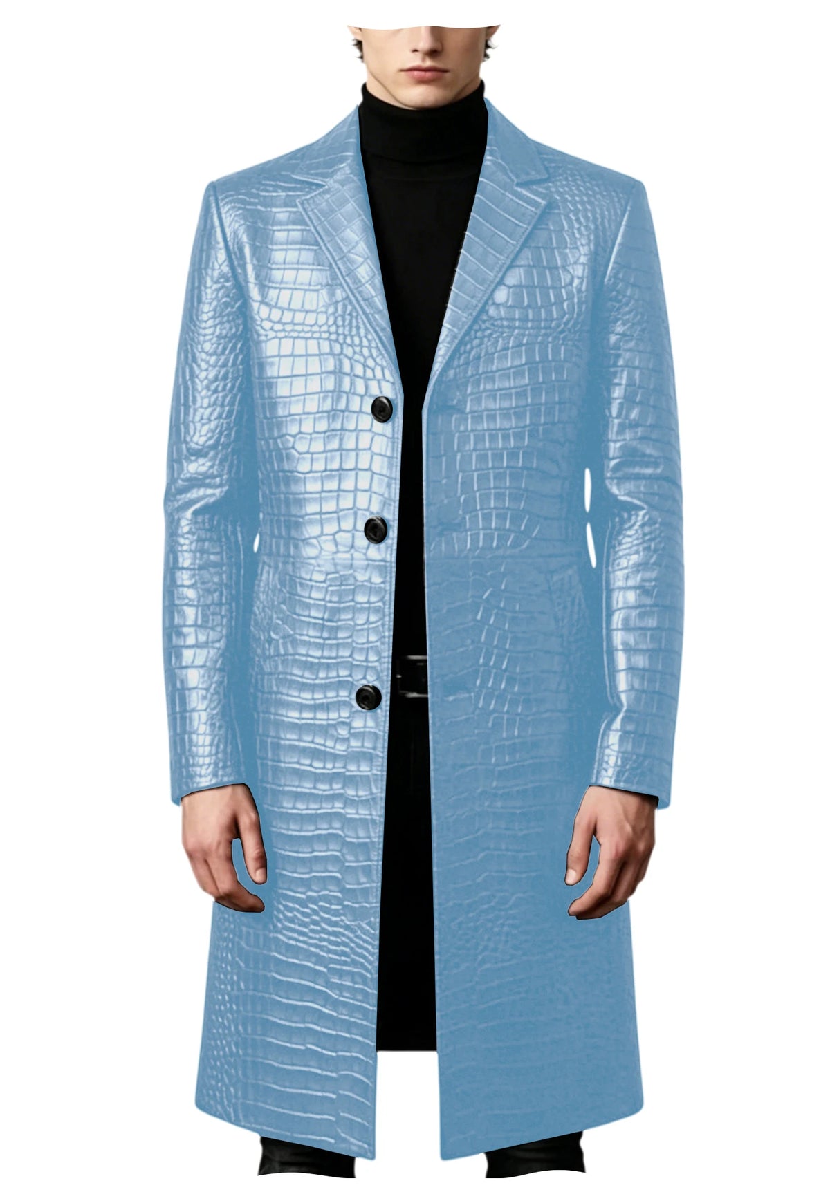 Manteau homme effet crocodile coupe ajustée – CLEVI Paris