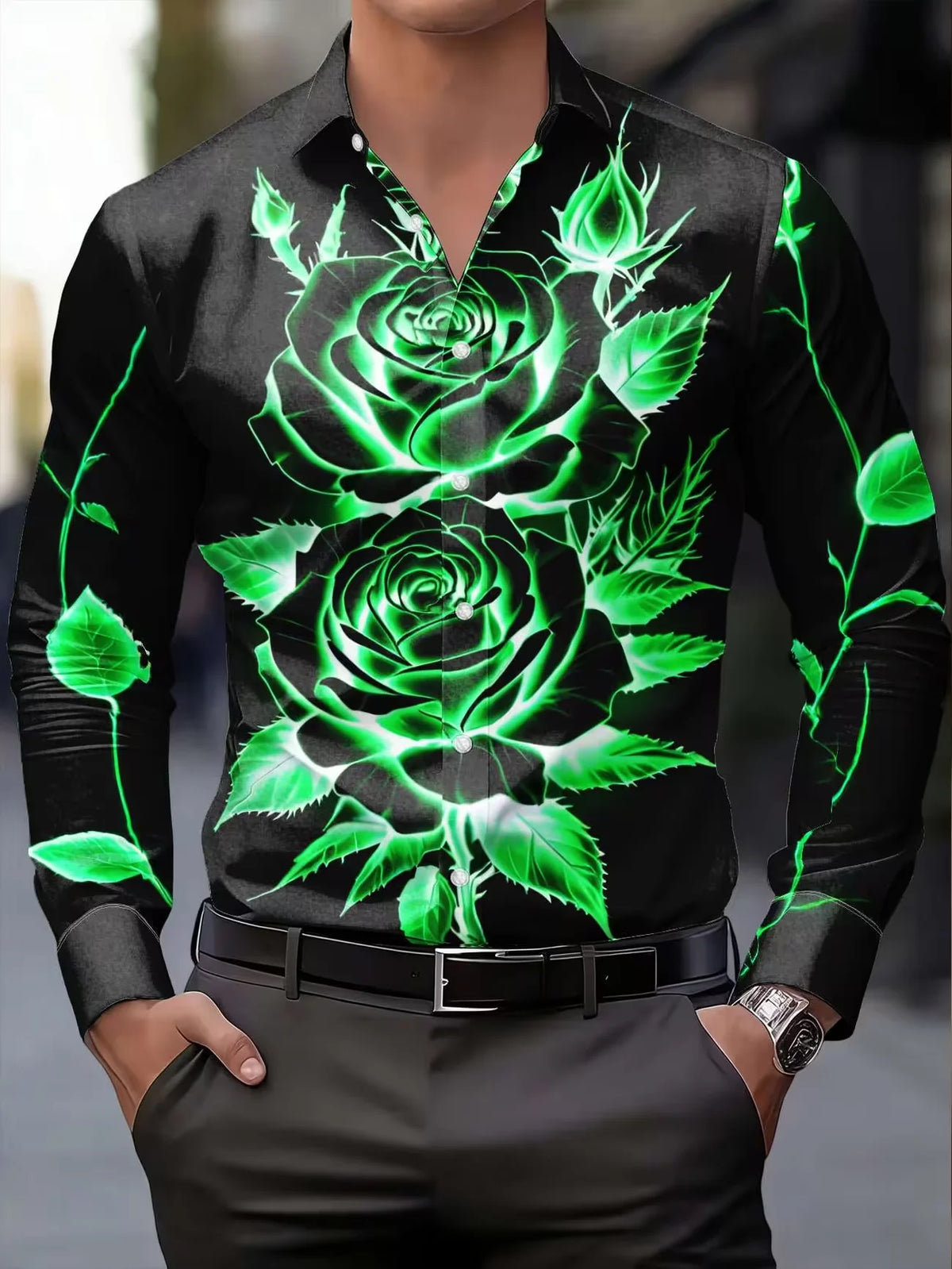 Chemise Homme Imprimée 3D Aigle Flamboyant – CLEVI Paris
