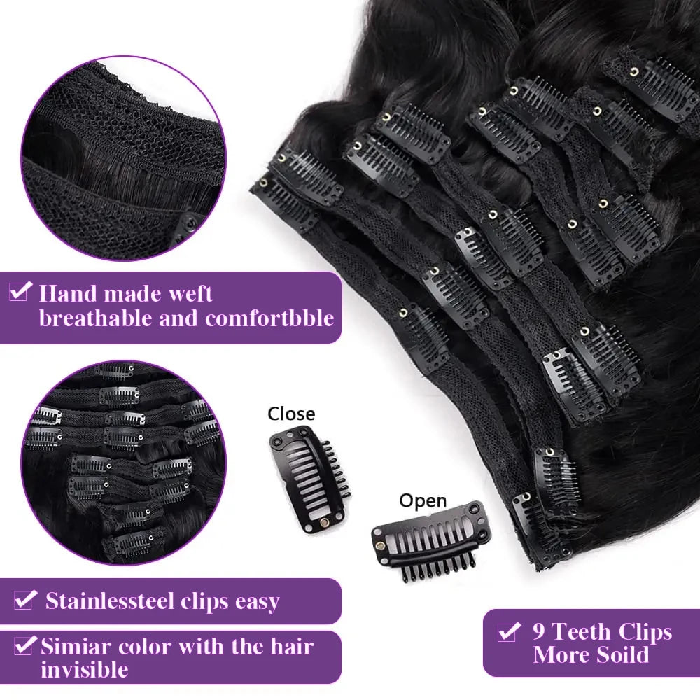Extensions Clip-in Body Wave Cheveux Humains – CLEVI Paris