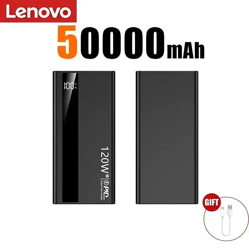 Batterie Externe Lenovo 120W Charge Rapide Bidirectionnelle Certifiée 3C Affichage LED USB-C 245g – CLEVI Paris