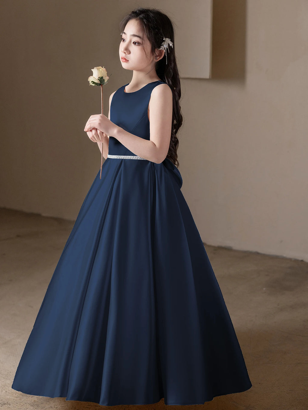 Robe cérémonie fille à grand nœud 5168 – CLEVI Paris