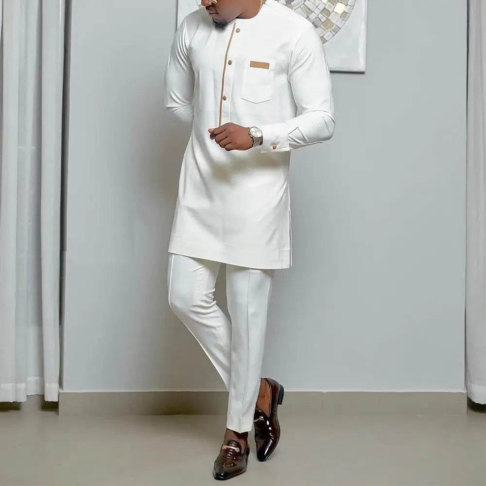 Costume Africain Homme 2 Pièces Kaftan – CLEVI Paris